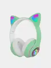 Салатовый детские беспроводные наушники "Cat Ear", c кошачьими светящимися ушками
