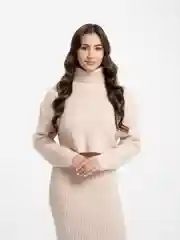 Бежевый женский костюм Aloha джемпер+платье