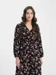 Черный платье женское в цветочек