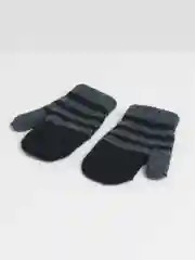 Черный варежки двойные, с начесом внутри, для мальчика