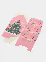 Тёмно-розовый новогодняя коробка квадратная