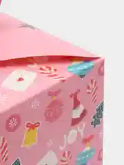 Тёмно-розовый новогодняя коробка квадратная