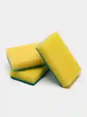 Желтый губки для мытья посуды, 100 х 65 мм, 3 штуки