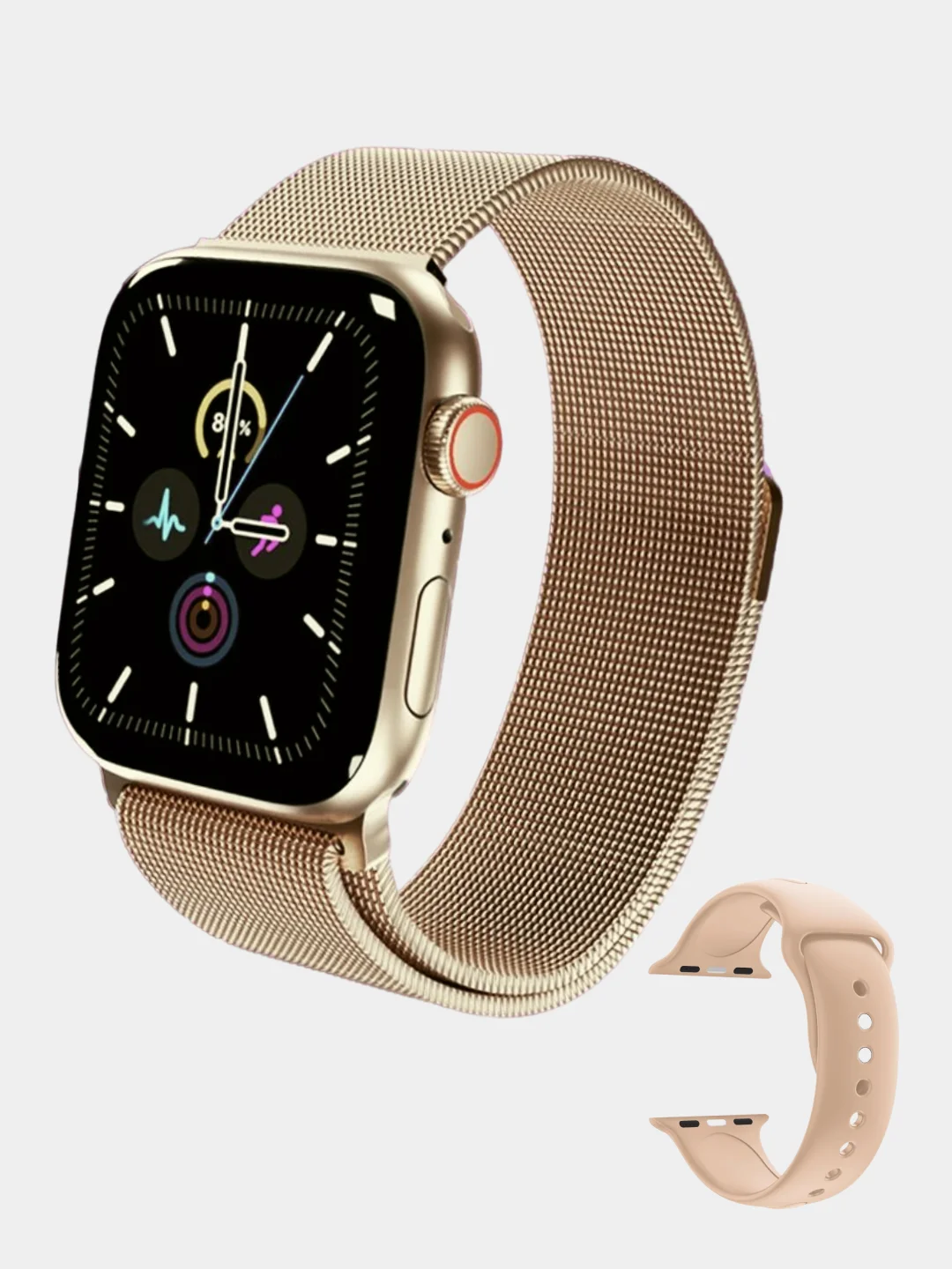 Золотой умные смарт-фитнес часы Smart Watch X9 Pro 2, X8 Pro, X9 Ultra 2 наручный браслет