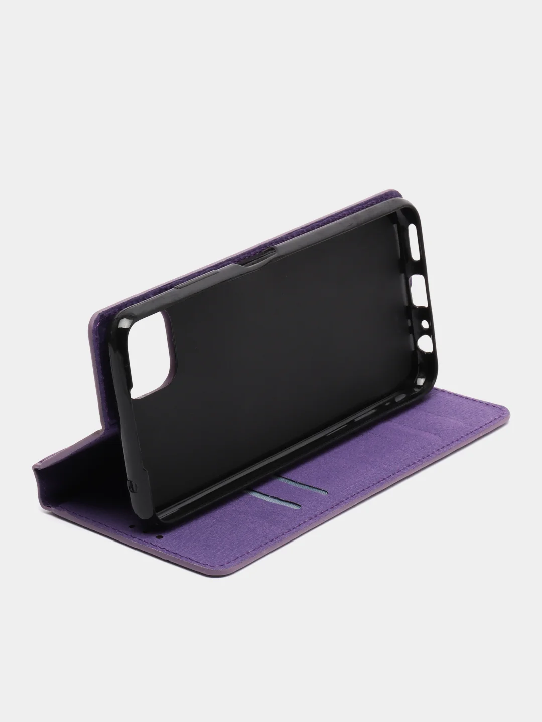 Фиолетовый чехол-книжка для Samsung A22 (5G) / Samsung A22s из нубука Super Creative
