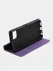 Фиолетовый чехол-книжка для Samsung A22 (5G) / Samsung A22s из нубука Super Creative