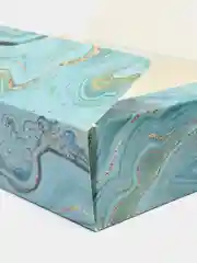 Бирюзовый коробка новогодняя