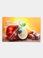 Картина на холсте "Чай с лимоном", 90 х 55 см