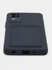 Темно-синий чехол с защитой камеры для Tecno Pova 2, с карманом для пластиковой карты