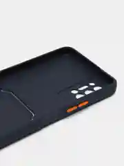 Темно-синий чехол с защитой камеры для Tecno Pova 2, с карманом для пластиковой карты