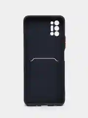Темно-синий чехол с защитой камеры для Tecno Pova 2, с карманом для пластиковой карты
