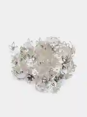 Серебряный шапочки-колпачки для бусин "Ветки ажурные", 50 штук