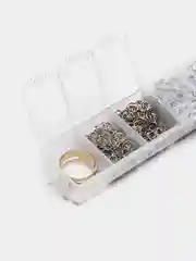 Серебряный соединительные колечки набор в контейнере для сборки украшений, фурнитура для бижутерии