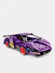 Фиолетовый конструктор "Гоночная машина Supercar", с инерционным механизмом