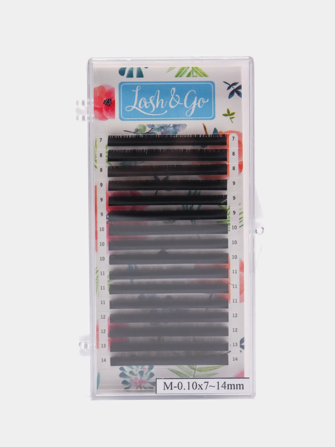 Ресницы для наращивания черные Lash&Go, микс, 16 линий