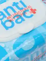 Светло-синий антибактериальные влажные салфетки AntiBac, 120шт