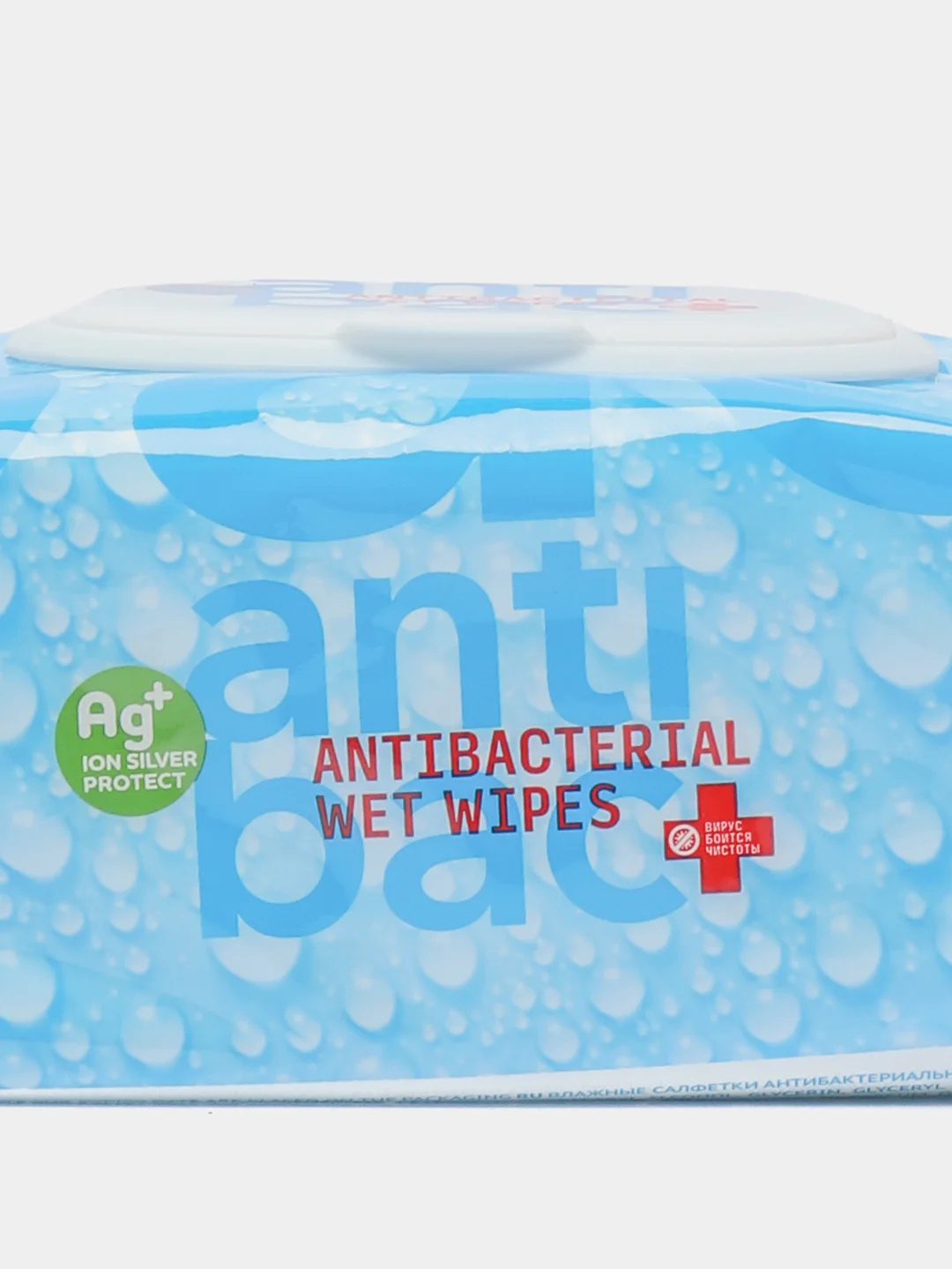Светло-синий антибактериальные влажные салфетки AntiBac, 120шт