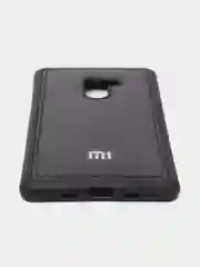 Серый силиконовый чехол с кожаной вставкой на Xiaomi Mi Mix 2