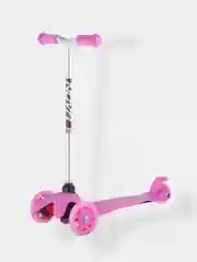 Фуксия самокат-кикборд детский Novatrack Disco-kids Start, световые колёса, 120 х 24, 76 х 24 мм