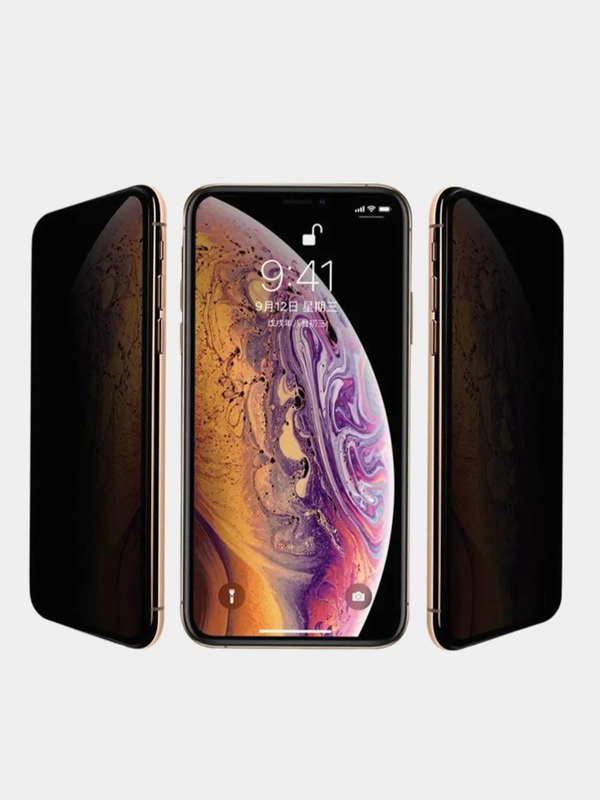 Защитное стекло "Антишпион" на iPhone 14 Max/Pro Max/13 Pro Max/, чёрное