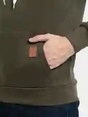 Зелёный хаки худи мужское с начесом