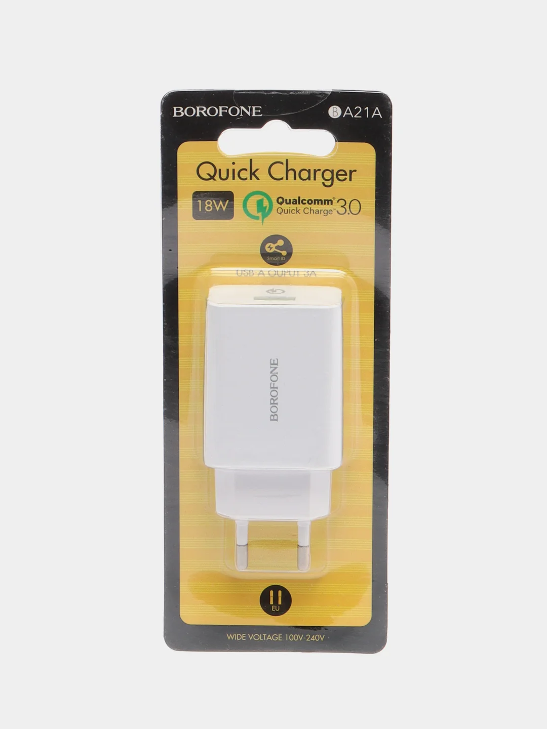 Сетевой адаптер Borofone BA21A, быстрая зарядка Quick Charge 3.0, 18W