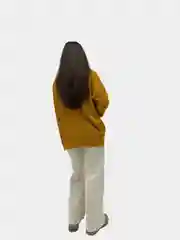 Горчичный теплый свитшот женский, с капюшоном, oversize