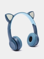 Наушники беспроводные, Bluetooth, с кошачьими светящимися ушками, Cat Ear P47 M