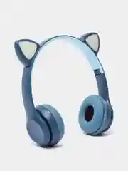 Аметистовый наушники беспроводные, Bluetooth, с кошачьими светящимися ушками, Cat Ear P47 M