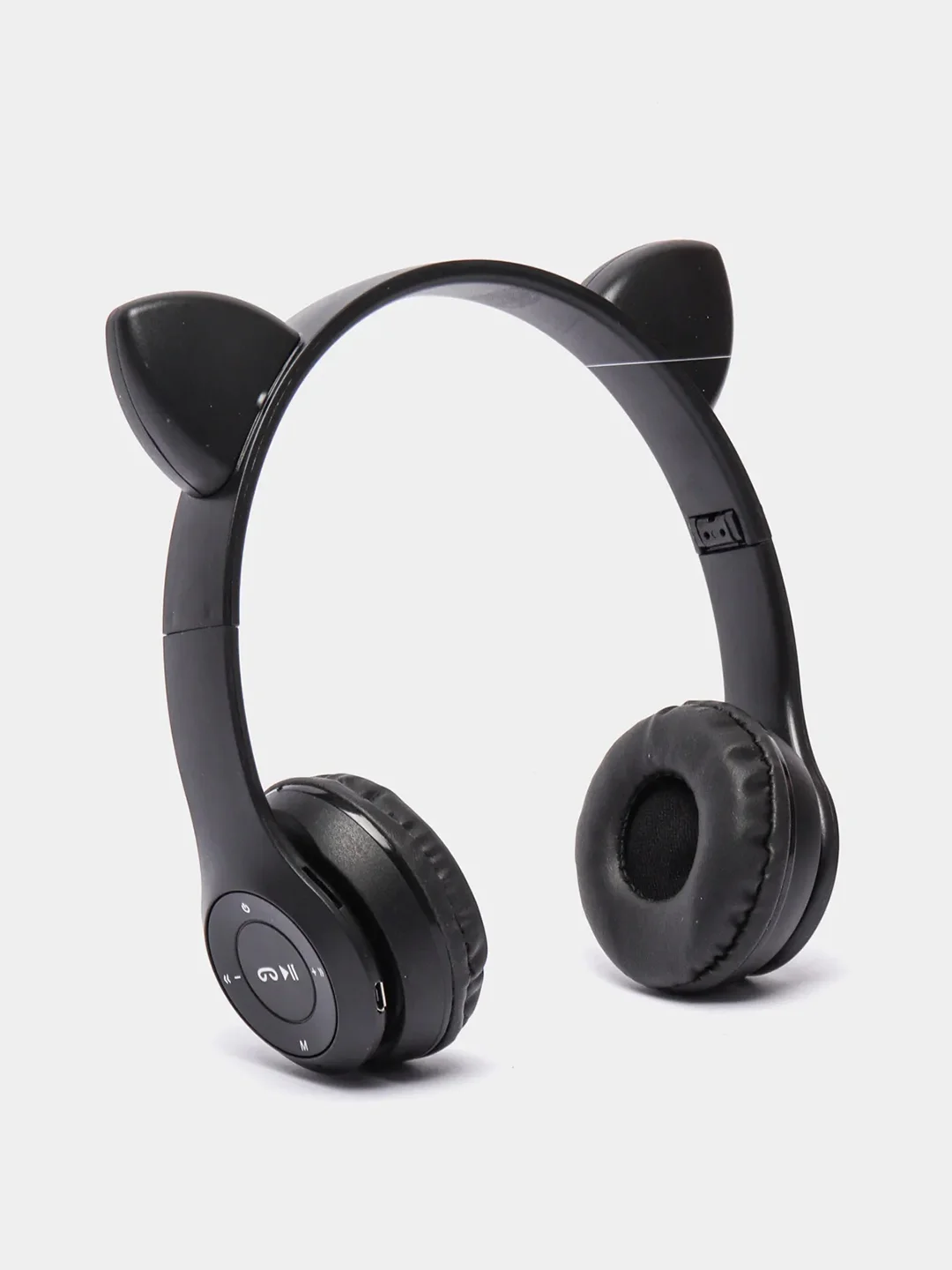 Черный наушники беспроводные, Bluetooth, с кошачьими светящимися ушками, Cat Ear P47 M
