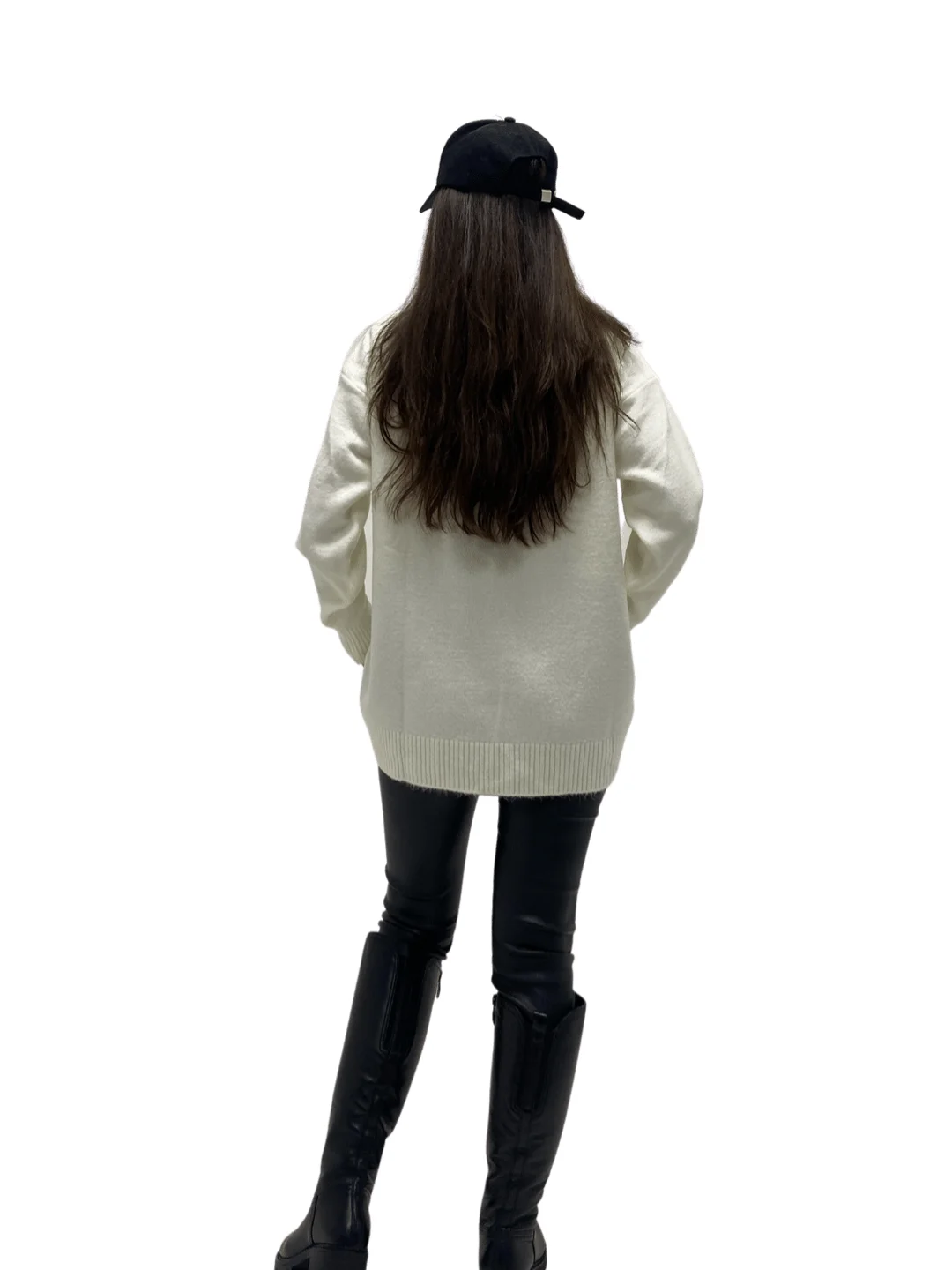 Белый теплый свитшот женский, с капюшоном, oversize