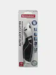 Нож мощный BRAUBERG "Professional", 4 лезвия в комплекте, автофиксатор, металл, 237160