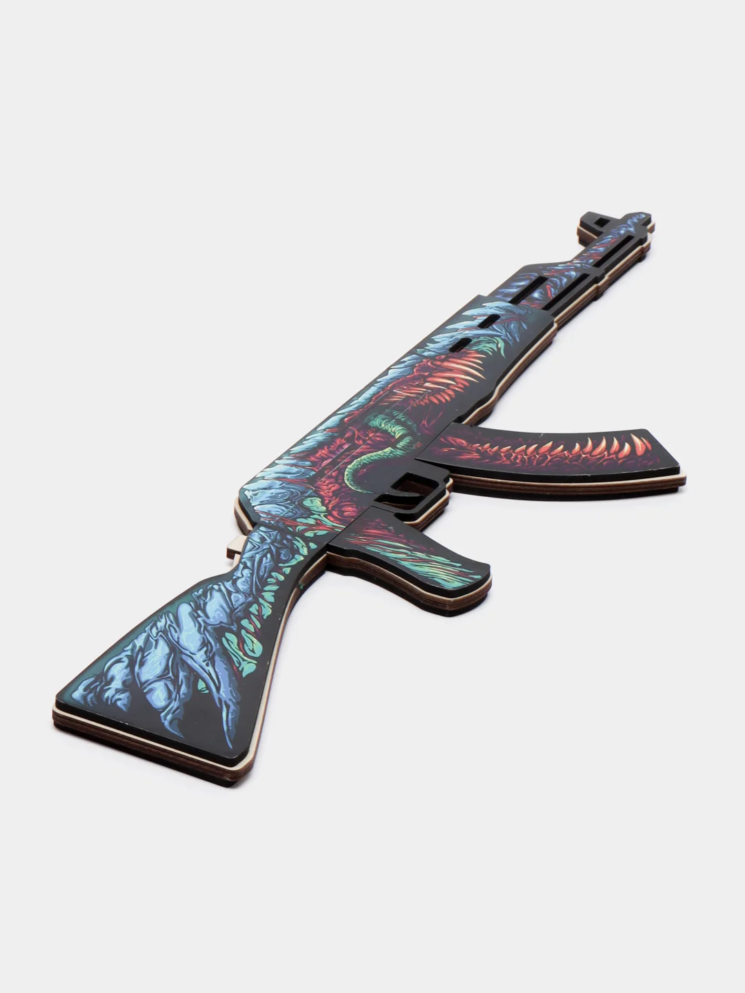 Бордовый деревянный автомат АК-47 КС ГО /  CS GO