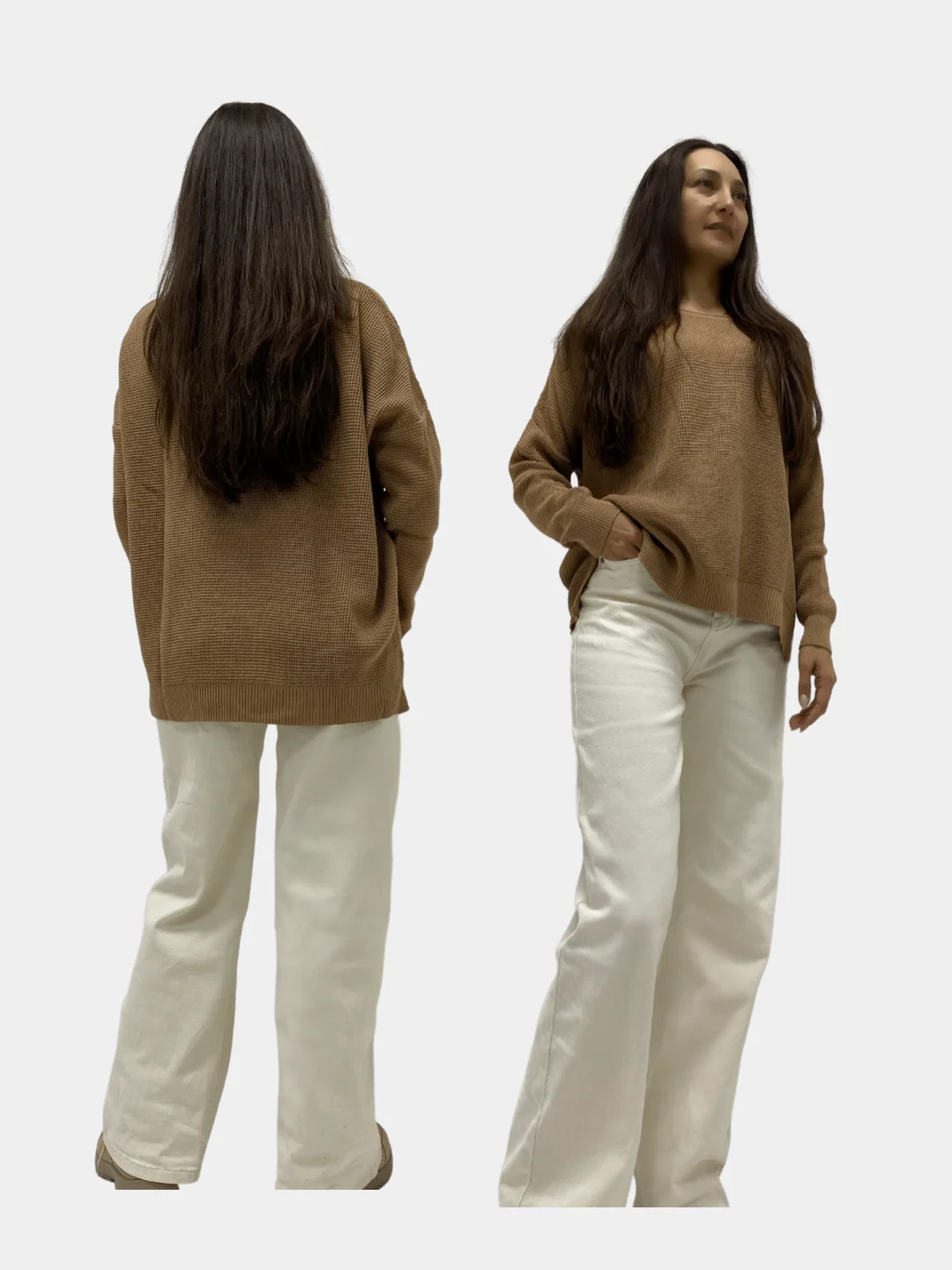 Шоколадный теплый свитшот женский, с капюшоном, oversize