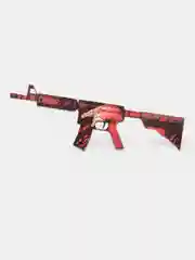 Алый деревянный автомат сувенир М4А4 Вой, Азимов кс го / cs go, сувенир игрушка