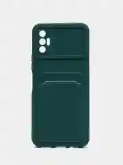 Зеленый чехол с отделением для пластиковой карточки Tecno Spark 8P