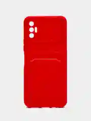 Красный чехол с отделением для пластиковой карточки Tecno Spark 8P