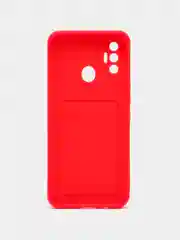 Алый чехол с отделением для пластиковой карточки TECNO SPARK 7