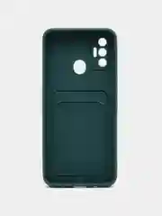 Зеленый чехол с отделением для пластиковой карточки TECNO SPARK 7