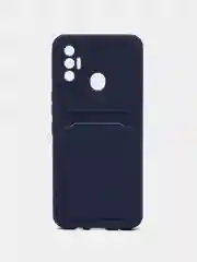 Синий чехол с отделением для пластиковой карточки TECNO SPARK 7