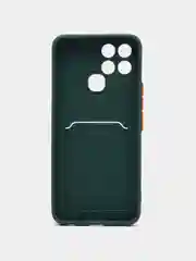 Тёмно-зелёный чехол с отделением для пластиковой карточки Infinix Smart 6