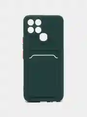 Тёмно-зелёный чехол с отделением для пластиковой карточки Infinix Smart 6