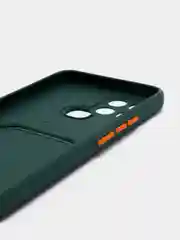 Тёмно-зелёный чехол с отделением для пластиковой карточки Infinix Smart 6