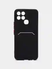 Черный чехол с отделением для пластиковой карточки Infinix Smart 6