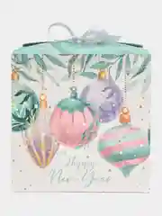 Бирюзовый новогодняя кубическая коробка