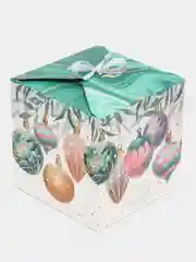 Бирюзовый новогодняя кубическая коробка