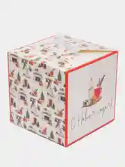 Молочный новогодняя кубическая коробка