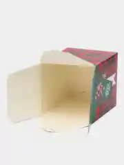 Тёмно-зелёный новогодняя кубическая коробка