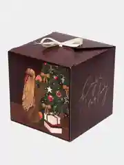 Коричневый новогодняя кубическая коробка