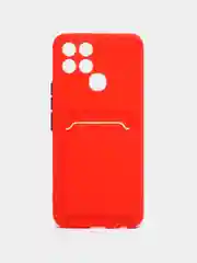 Красный чехол с отделением для пластиковой карточки Infinix Smart 6
